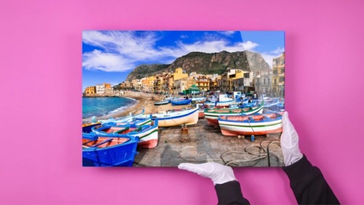 Photo behind acrylic glass sand