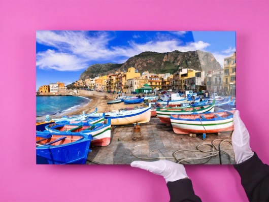 Photo behind acrylic glass sand