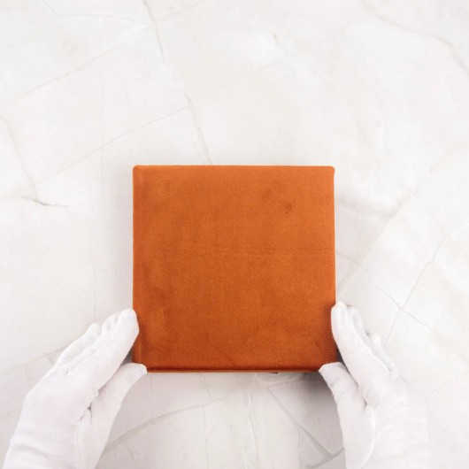 Mini fotoboekje velvet oranje