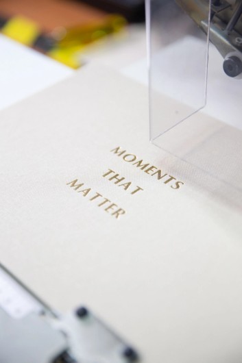 Linnen fotoalbum met embossing