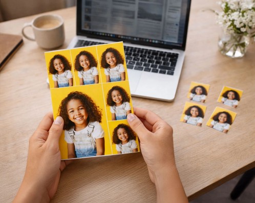 Schoolfotoset met uitgeknipte foto's
