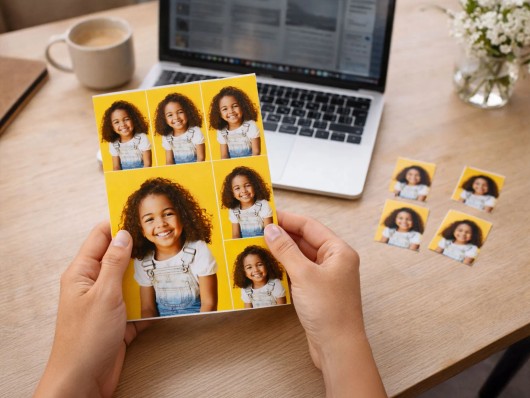 Schoolfotoset met uitgeknipte foto's