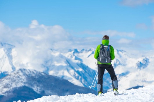 Hike in bergen vastgelegd op beeld