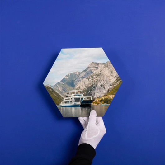 Hexagon wall print