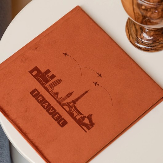 Photo book with laser text
