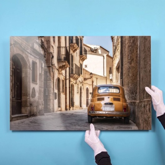 Print behind acrylic glass