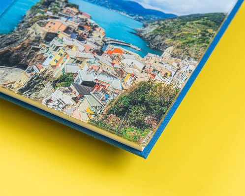 Premium fotoboek blauw acrylglas