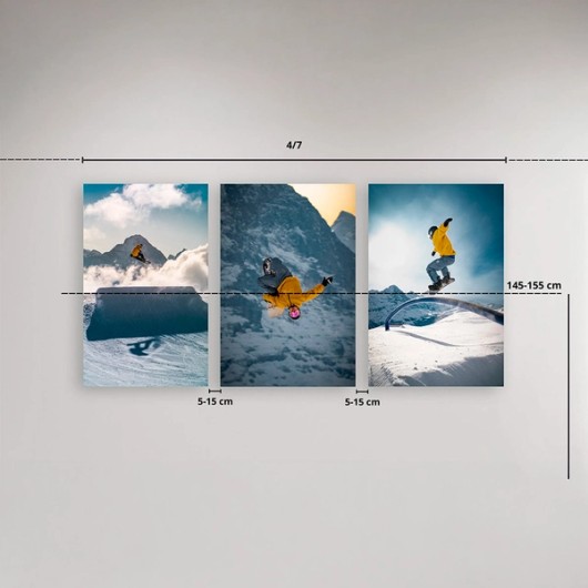 afmetingen foto ophangen op lege muur