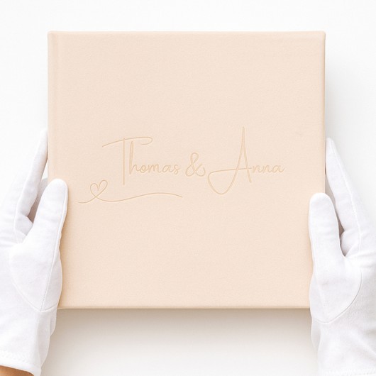 Premium fotoboek witte handschoen