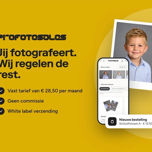 Screenshots van het verkoopplatform Profotosales