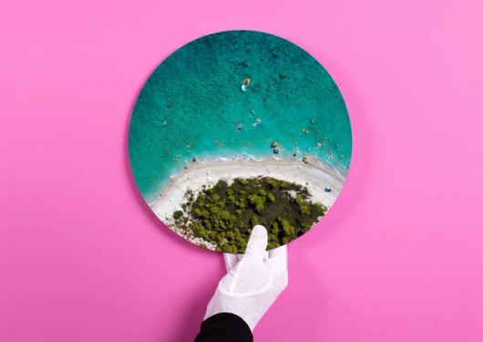 Photo ronde en aluminium