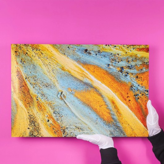 Zandfoto als Fine Art print achter glanzend plexiglas op dibond