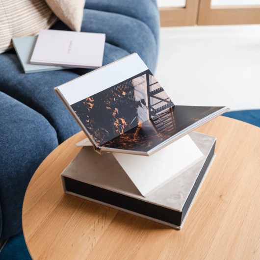 Custom fotoboek bewaarbox als accessoire in huis