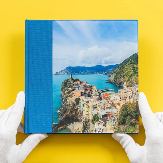 Premium hardcover fotoboek blauw