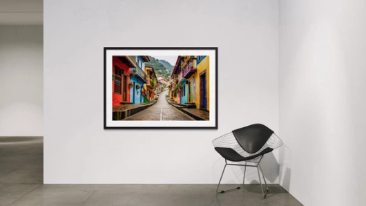 Print in lijst museum omgeving
