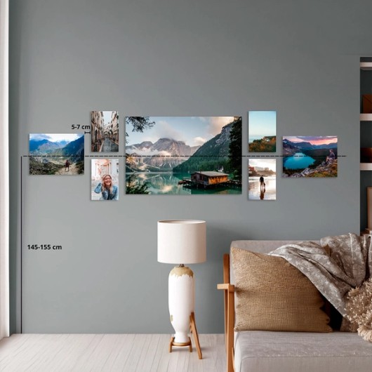 afmetingen fotocollage op de muur