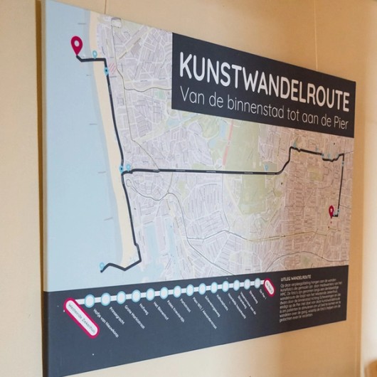 Plattegrond kunstwandelroute in het HMC