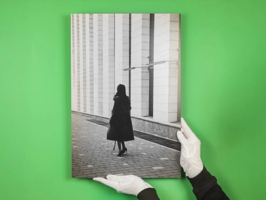 Kleurenfoto van een dorp als Fine Art print op lichtgewicht forex, van voren
