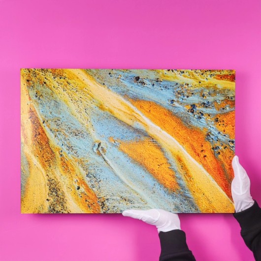 Photo behind acrylic glass glossy sand