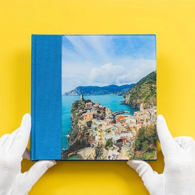 Premium hardcover fotoboek blauw