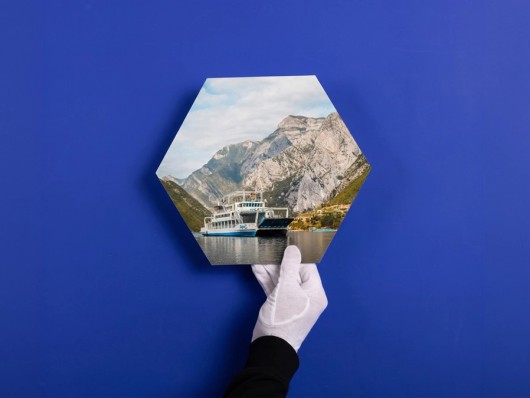 Hexagon foto op aluminium
