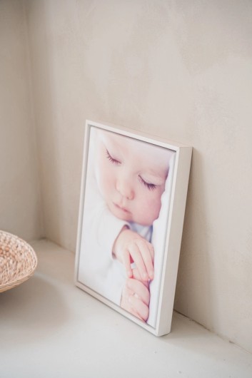 Baby foto canvas witte baklijst