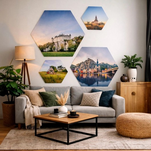Hexagon photo wall