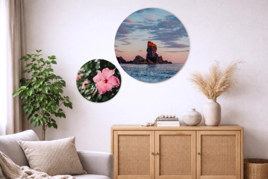Ronde wanddecoratie in interieur