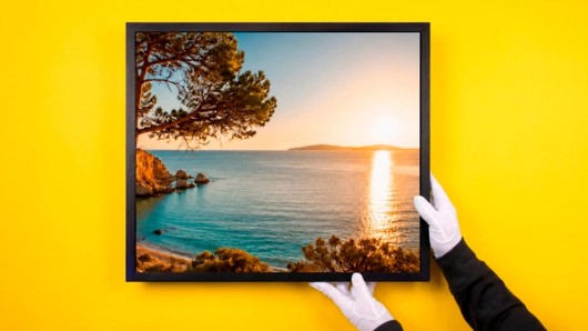 Profotonet Print in frame on a yellow wall