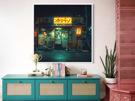 Foto achter plexiglas met witte baklijst