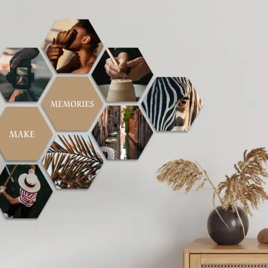 accrocher-un-mur-photo-hexagonal
